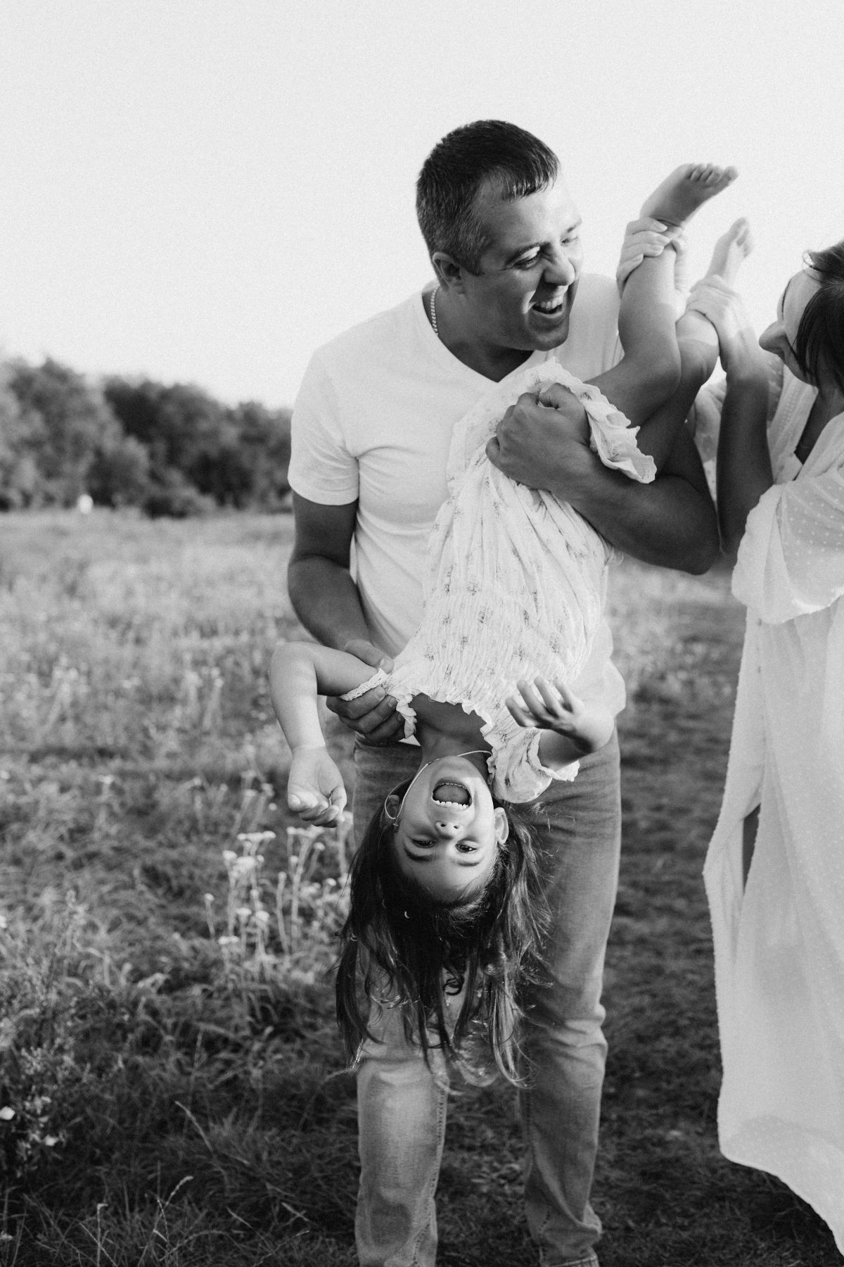 Joyful Family Playtime Outdoors in Nature