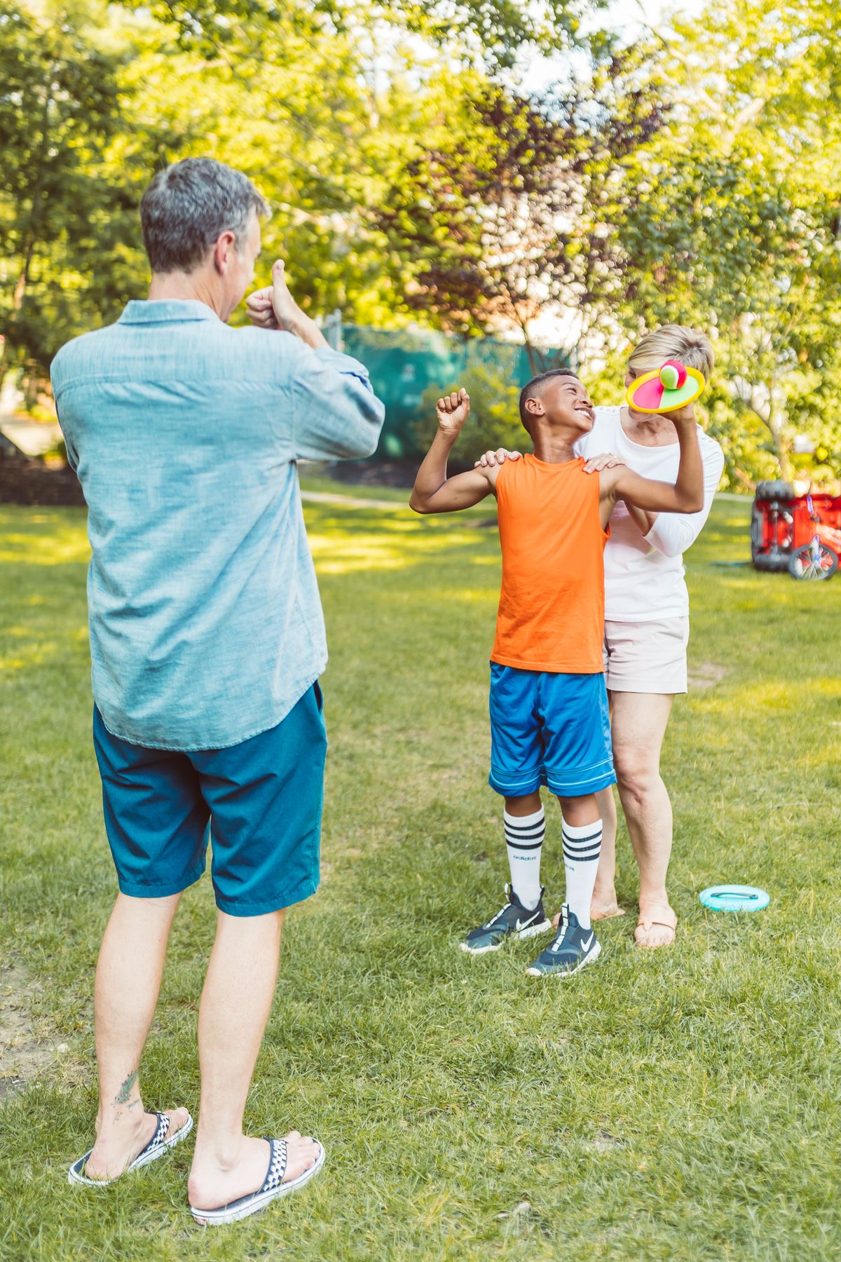A Family Playing Outside